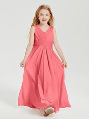 Boho Robes de Demoiselle d'Honneur Longues en Mousseline Pastèque