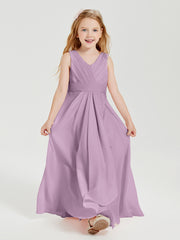 Boho Robes de Demoiselle d'Honneur Longues en Mousseline Glycine