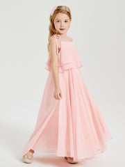 Robes de Demoiselle d'Honneur Junior en Mousseline Corail