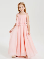 Robes de Demoiselle d'Honneur Junior en Mousseline Corail