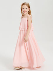Robes de Demoiselle d'Honneur Junior en Mousseline Corail