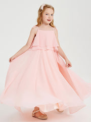 Robes de Demoiselle d'Honneur Junior en Mousseline Corail