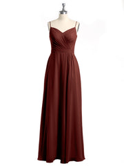 Spaghetti Bretelles Mousseline Robes Avec Col En Cœur terracotta Grande Taille