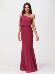 Une Épaule Sirène Robes Avec Fente Mûre