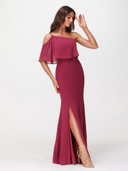 Une Épaule Sirène Robes Avec Fente Mûre