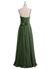 Spaghetti Bretelle Col En Cœur Mousseline Robe Olive Verte Grande Taille