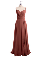 Spaghetti Bretelle Col En Cœur Mousseline Robe terracotta Grande Taille