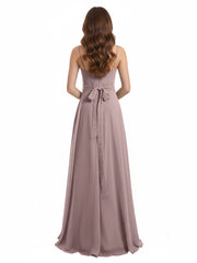 Spaghetti Bretelle Col En Cœur Mousseline Robe Vintage Mauve