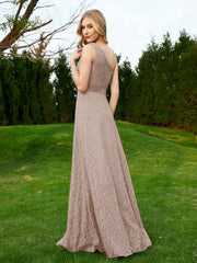 Robe en Dentelle Sans Manches à Une Épaule avec Ceinture Taupe Grande Taille
