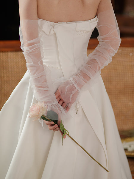 Gants Longs Noirs Sans Doigts, Gants De Mariée Pour Mariage