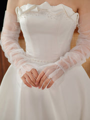 Gants de mariage en tulle sans doigts