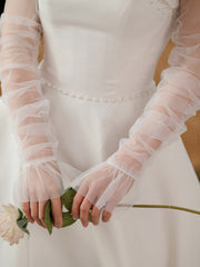 Gants de mariage en tulle sans doigts
