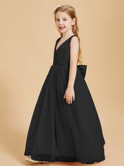 Robes de Demoiselle d'Honneur Junior en Tulle avec Haut en Satin Noir