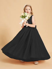 Robes de Demoiselle d'Honneur Junior en Tulle avec Haut en Satin Noir