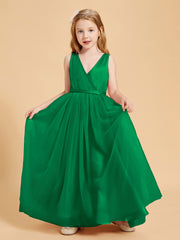 Robes de Demoiselle d'Honneur Junior en Tulle avec Haut en Satin Emeraude
