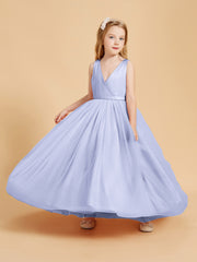 Robes de Demoiselle d'Honneur Junior en Tulle avec Haut en Satin Lavande