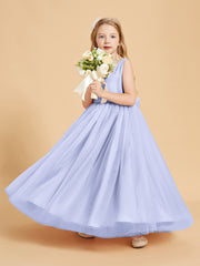 Robes de Demoiselle d'Honneur Junior en Tulle avec Haut en Satin Lavande