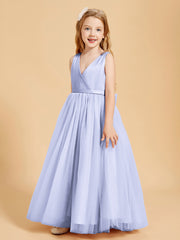 Robes de Demoiselle d'Honneur Junior en Tulle avec Haut en Satin Lavande