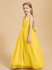 Robes de Demoiselle d'Honneur Junior en Tulle avec Haut en Satin Souci