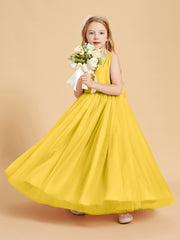Robes de Demoiselle d'Honneur Junior en Tulle avec Haut en Satin Souci
