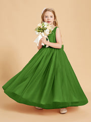 Robes de Demoiselle d'Honneur Junior en Tulle avec Haut en Satin Mousse