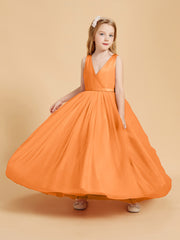 Robes de Demoiselle d'Honneur Junior en Tulle avec Haut en Satin Orange