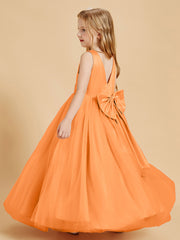 Robes de Demoiselle d'Honneur Junior en Tulle avec Haut en Satin Orange