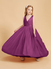 Robes de Demoiselle d'Honneur Junior en Tulle avec Haut en Satin Orchidee
