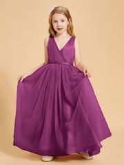 Robes de Demoiselle d'Honneur Junior en Tulle avec Haut en Satin Orchidee