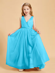 Robes de Demoiselle d'Honneur Junior en Tulle avec Haut en Satin Piscine