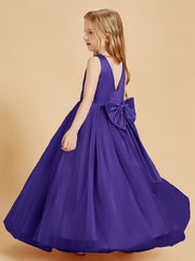 Robes de Demoiselle d'Honneur Junior en Tulle avec Haut en Satin Régence