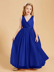 Robes de Demoiselle d'Honneur Junior en Tulle avec Haut en Satin Bleu Royale