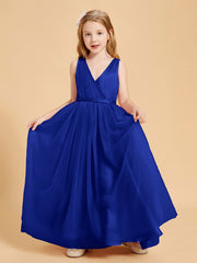 Robes de Demoiselle d'Honneur Junior en Tulle avec Haut en Satin Bleu Royale