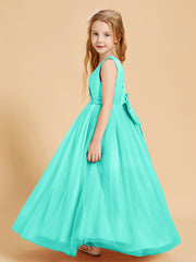 Robes de Demoiselle d'Honneur Junior en Tulle avec Haut en Satin Spa