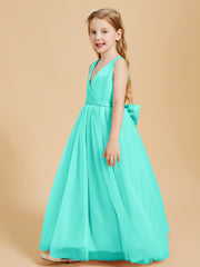Robes de Demoiselle d'Honneur Junior en Tulle avec Haut en Satin Spa