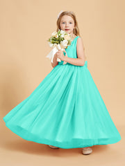 Robes de Demoiselle d'Honneur Junior en Tulle avec Haut en Satin Spa