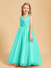 Robes de Demoiselle d'Honneur Junior en Tulle avec Haut en Satin Spa