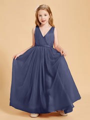 Robes de Demoiselle d'Honneur Junior en Tulle avec Haut en Satin Orageux