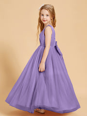 Robes de Demoiselle d'Honneur Junior en Tulle avec Haut en Satin Tahiti