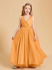 Robes de Demoiselle d'Honneur Junior en Tulle avec Haut en Satin Terracotta