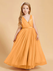 Robes de Demoiselle d'Honneur Junior en Tulle avec Haut en Satin Terracotta