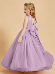 Robes de Demoiselle d'Honneur Junior en Tulle avec Haut en Satin Glycine