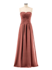 Col en Cœur Sans Bretelles Mousseline Robe Demoiselle d'honneur terracotta
