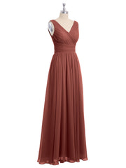 Col En V Longueur Au Sol Mousseline Robes terracotta Grande Taille