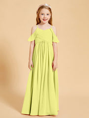 Robes de Demoiselle d'Honneur Junior à Hors de l'Épaule Jonquille