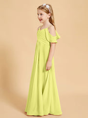 Robes de Demoiselle d'Honneur Junior à Hors de l'Épaule Jonquille