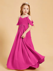 Robes de Demoiselle d'Honneur Junior à Hors de l'Épaule Fuchsia