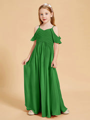 Robes de Demoiselle d'Honneur Junior à Hors de l'Épaule Vert