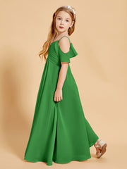 Robes de Demoiselle d'Honneur Junior à Hors de l'Épaule Vert