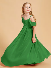 Robes de Demoiselle d'Honneur Junior à Hors de l'Épaule Vert